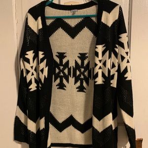Black and white snowflake cardigan